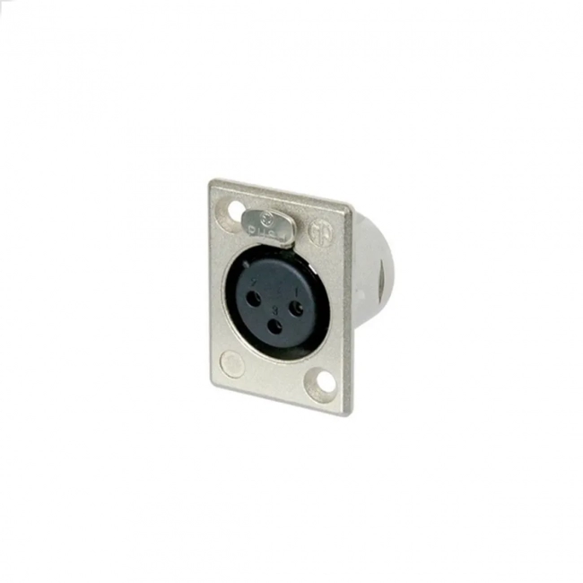 Conector Xlr Femea Painel Nc3Fp-1