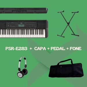 Kit Teclado Psr-e283   Capa   Suporte   Fone