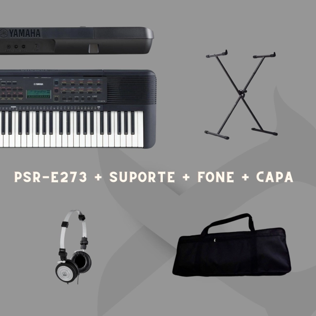 Kit Teclado Psr-E273 + Capa + Fone + Suporte