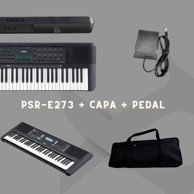 Kit Teclado Psr-E273 + Capa + Pedal