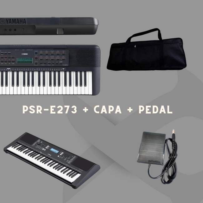 Kit Teclado Psr-E273 + Pedal + Capa