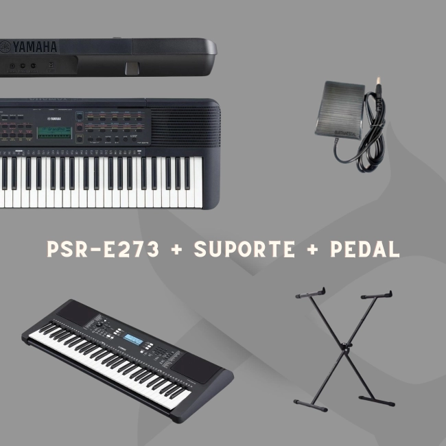 Kit Teclado Psr-E273 + Suporte X + Pedal sustain