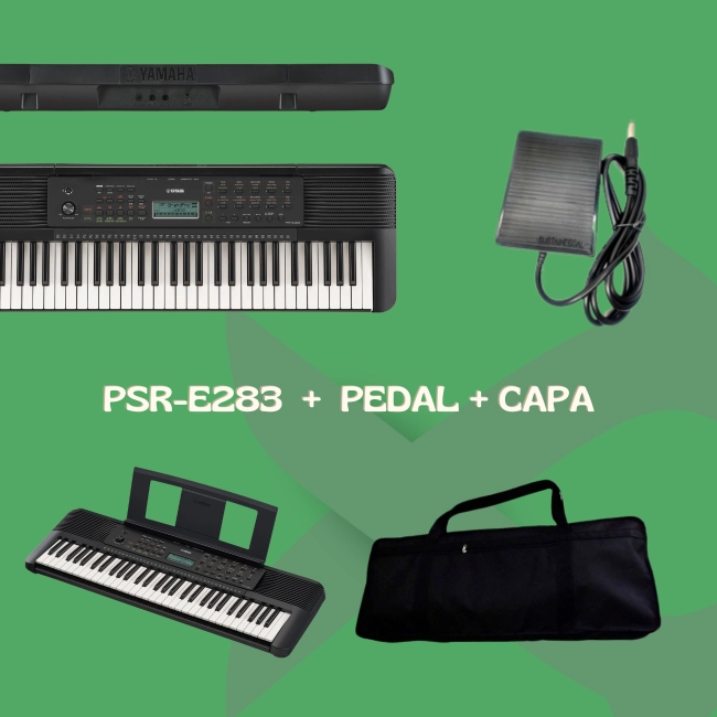 Kit Teclado Psr-E283 + Capa + Fone