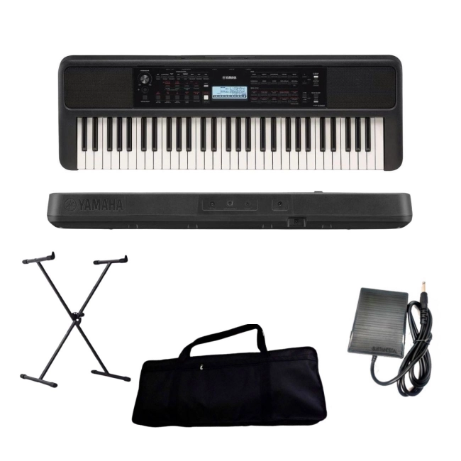 Kit Teclado Psr-E383 + Pedal + Suporte + Capa