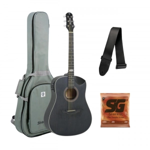 Kit Violão Strinberg Sd201hc TOS Folk Half Cutaway + Corda SG + Correia + Capa