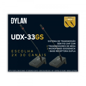 Microfone Dylan Sem Fio UDX-33GS Com Kit Gooseneck