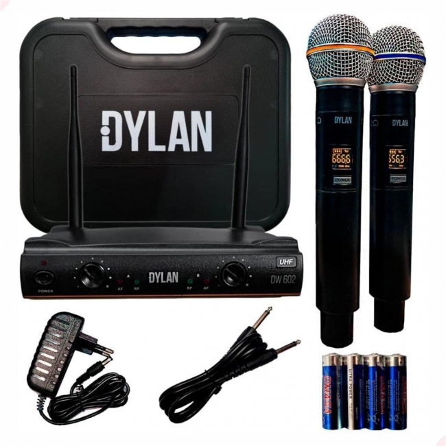 Microfone Sem Fio Dylan DW-602 MAX - Duplo