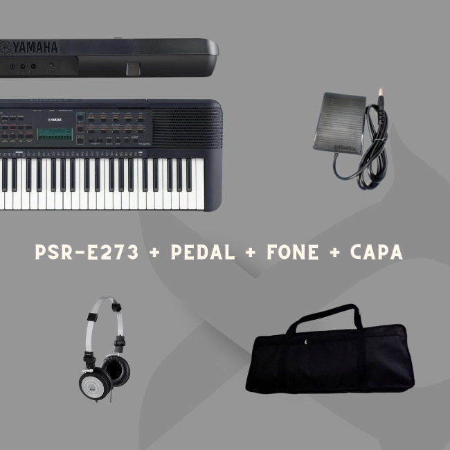 Kit Teclado Psr-E273 + Capa + Pedal + Fone